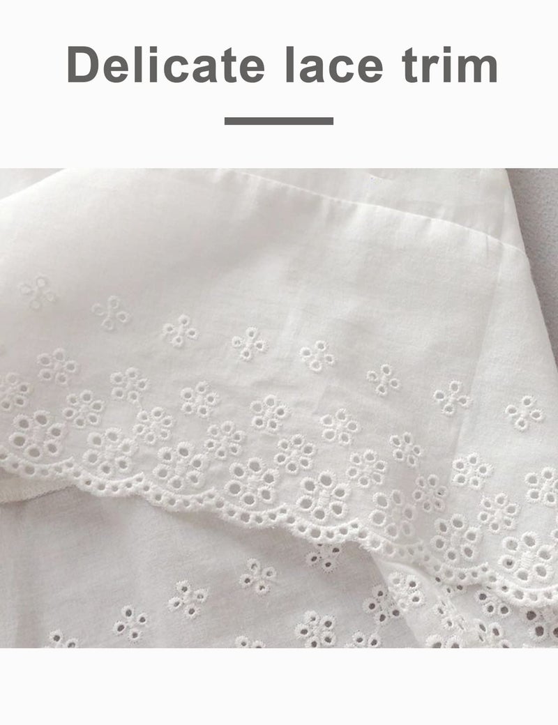 BEAUTELICATE Half Slip Skirt Extender with Lace Embroidery 100% Cotton Vintage Underskirt - Image 4